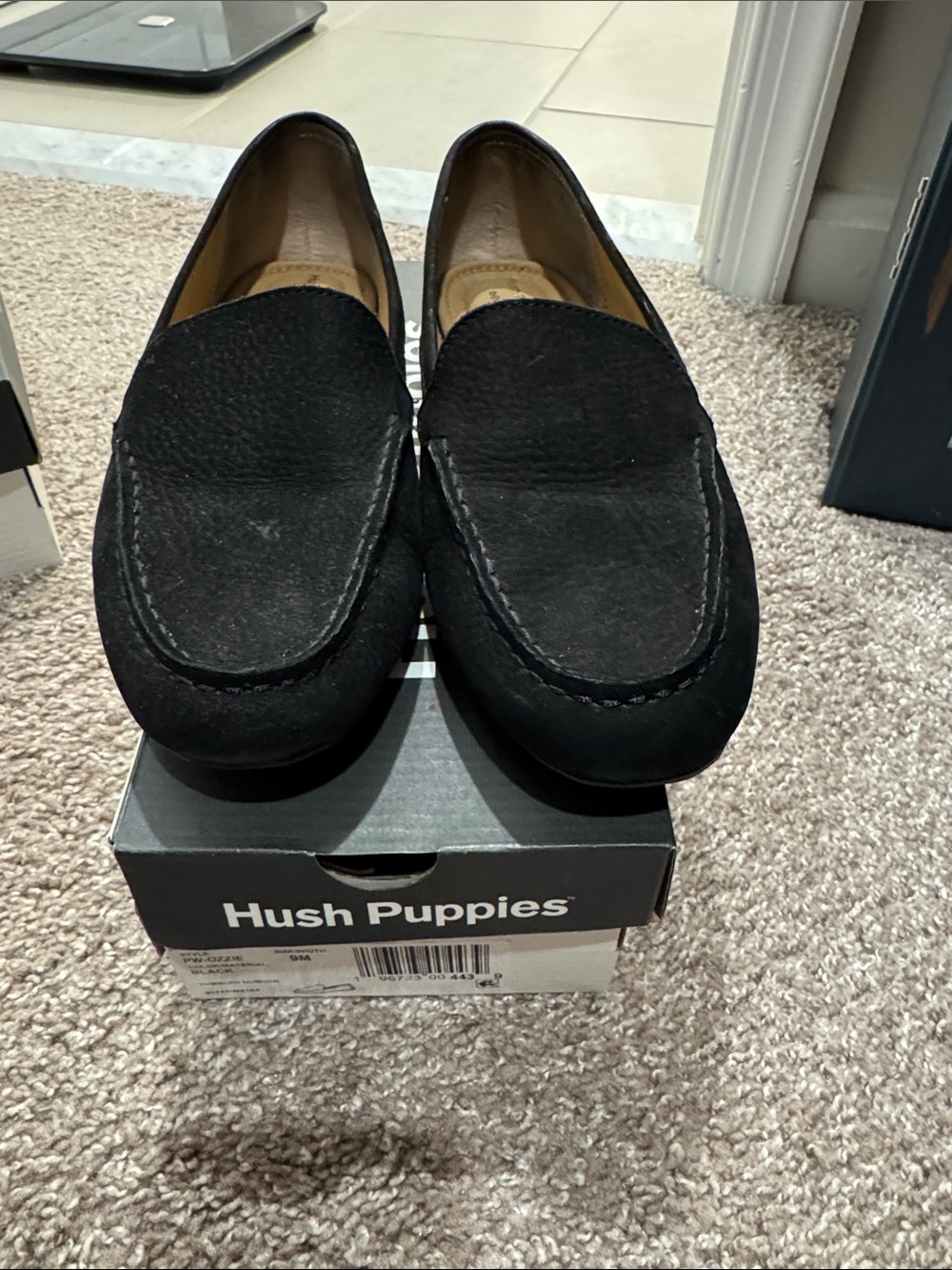 Hush Puppies Black Suede Women's Loafers